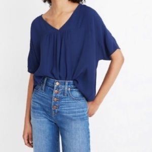 Madewell blue navy rhyme blouse